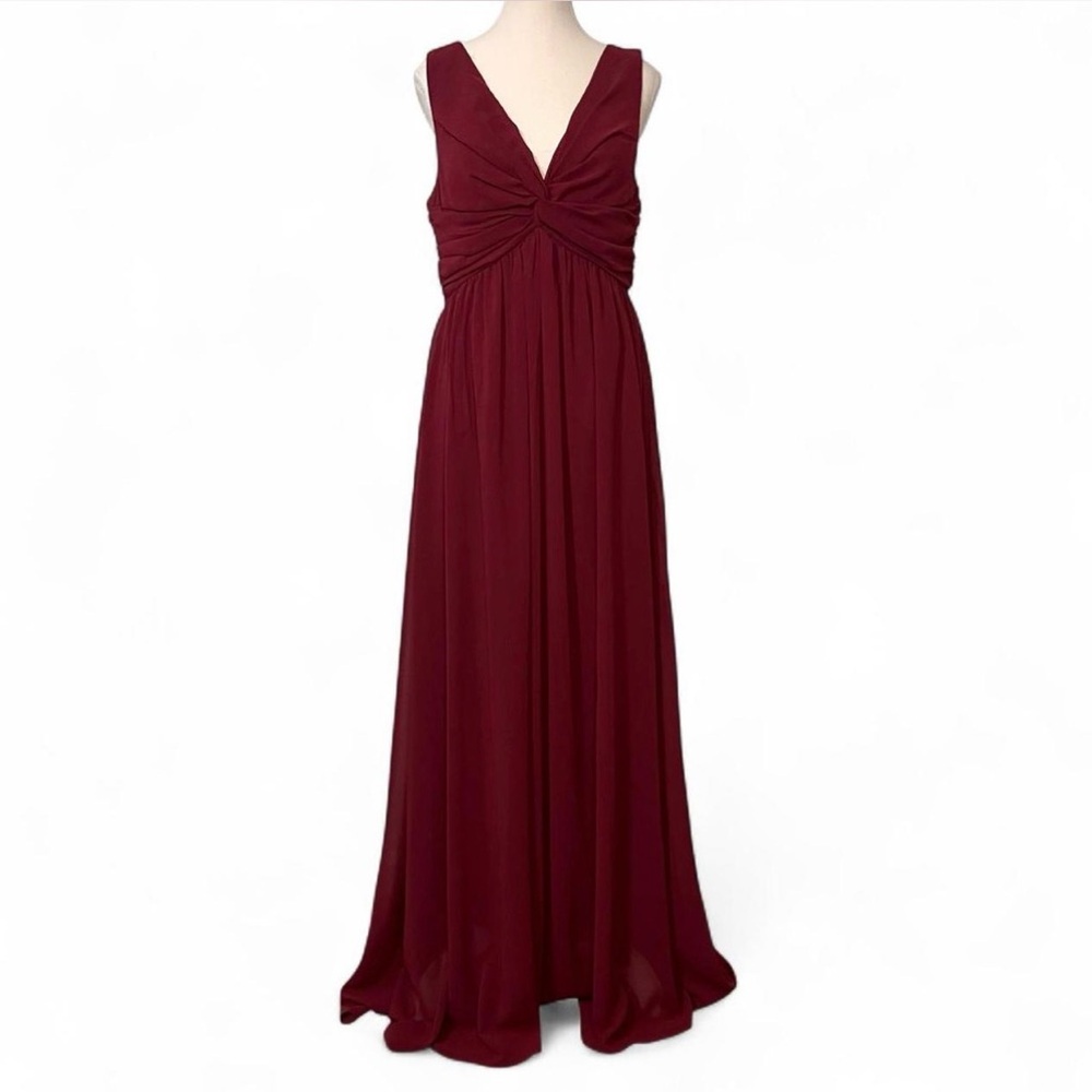 Lulus Easy To Love You Burgundy Twist-Front Dress NWT Size‎ Large